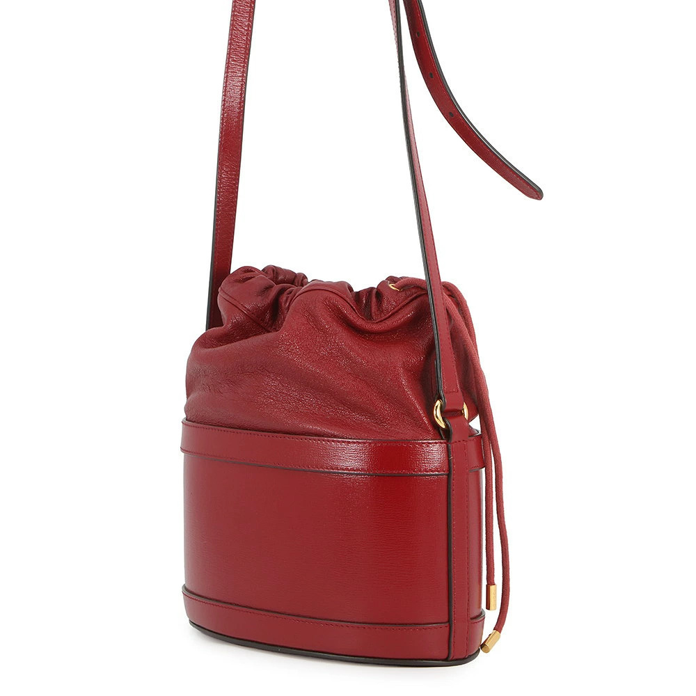 Gucci Shoulder Bag Leather Bucket Horsebit Black